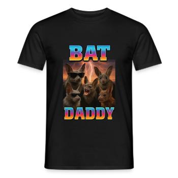 Fledermaus-Papa - Männer T-Shirt - Schwarz - Vorne - AI Model Male 178 light (178cm)