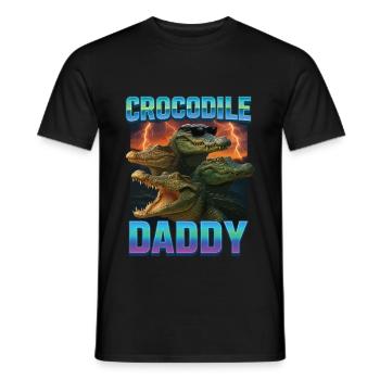 Krokodil-Papa - Männer T-Shirt - Schwarz - Vorne - AI Model Male 178 light (178cm)