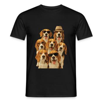 Beagle - Männer T-Shirt - Schwarz - Vorne - AI Model Male 178 light (178cm)