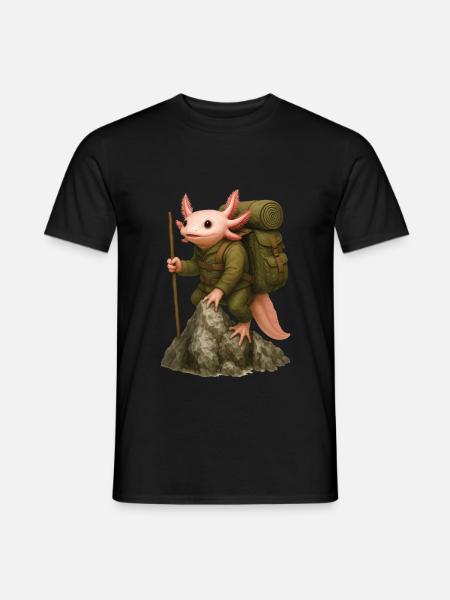 Axolotl Hiking - Men's T-Shirt - black