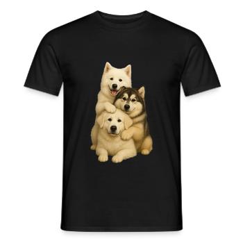 Chien Chiens Chiens mignons - T-shirt homme - noir - Devant - AI Model Male 178 light (178cm)