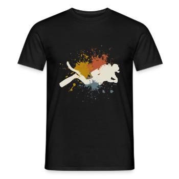 Taucher retro - Männer T-Shirt - Schwarz - Vorne - AI Model Male 178 light (178cm)