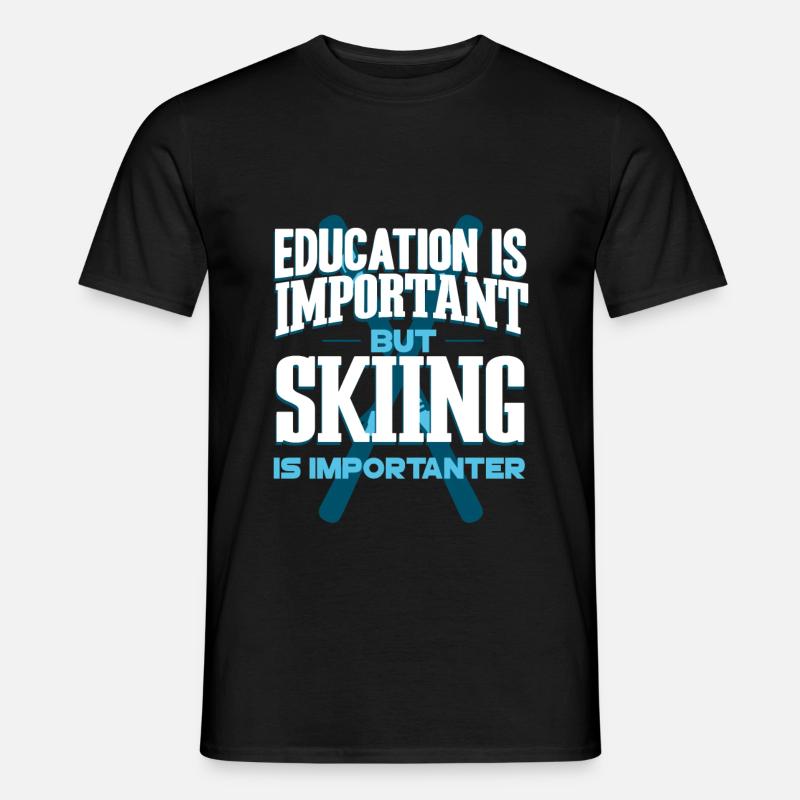 Ski - Männer T-Shirt - Schwarz
