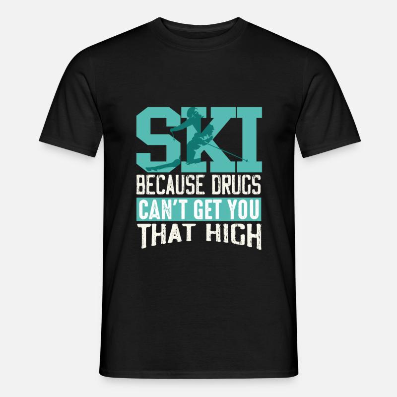 Ski - Männer T-Shirt - Schwarz