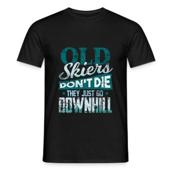 Ski Skifahrer Opa Papa - Männer T-Shirt - Schwarz - Vorne - AI Model Male 178 light (178cm)