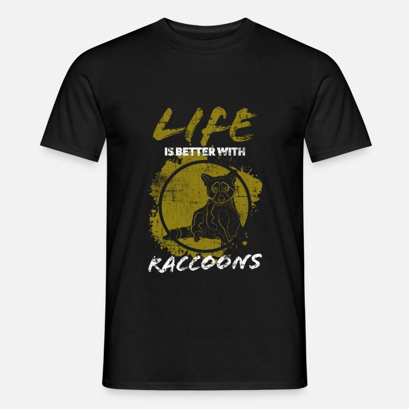 Waschbär - Männer T-Shirt - Schwarz