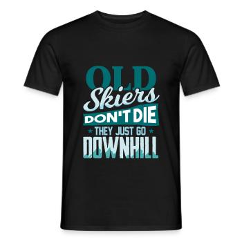 ski - Men's T-Shirt - black - Front - AI Model Male 178 light (178cm)