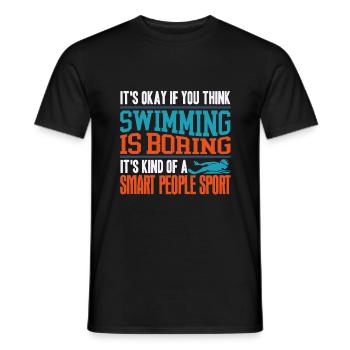 Schwimmen - Männer T-Shirt - Schwarz - Vorne - AI Model Male 178 light (178cm)