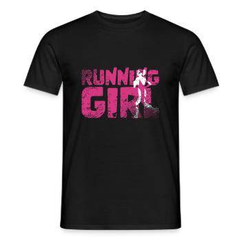 Coureur fille en cours d'exécution - T-shirt homme - noir - Devant - AI Model Male 178 light (178cm)