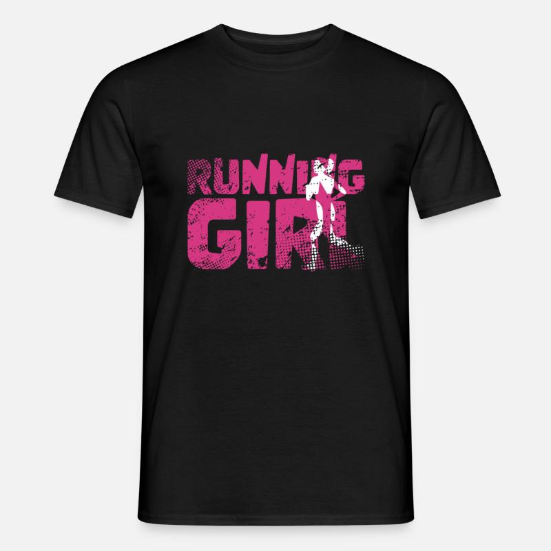 Läuferin Laufen Mädchen - Männer T-Shirt - Schwarz