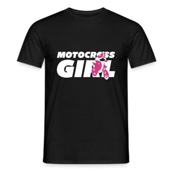 Motocross girl biker - Men's T-Shirt - black - Front - AI Model Male 178 light (178cm)