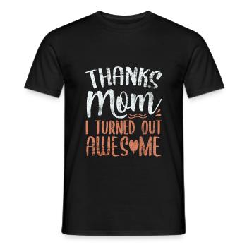 thank you Mama - Men's T-Shirt - black - Front - AI Model Male 178 light (178cm)