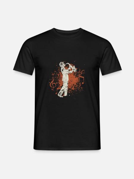 Saksofonista Jazz - T-shirt męski - czarny