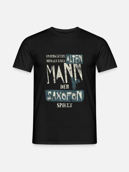Saxofon Papa Opa - Männer T-Shirt - Schwarz