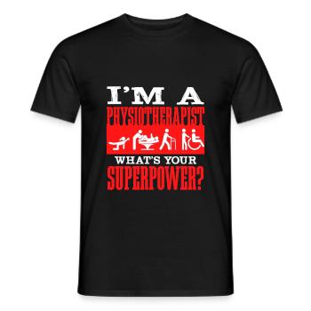 Physiotherapist - Men's T-Shirt - black - Front - AI Model Male 178 light (178cm)