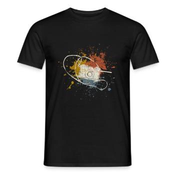 Kamera retro - Männer T-Shirt - Schwarz - Vorne - AI Model Male 178 light (178cm)