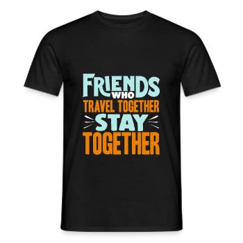 Friends Travel Travel Buddy - Men's T-Shirt - black - Front - AI Model Male 178 light (178cm)