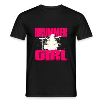 Drums girl - Men's T-Shirt - black - Front - AI Model Male 178 light (178cm)