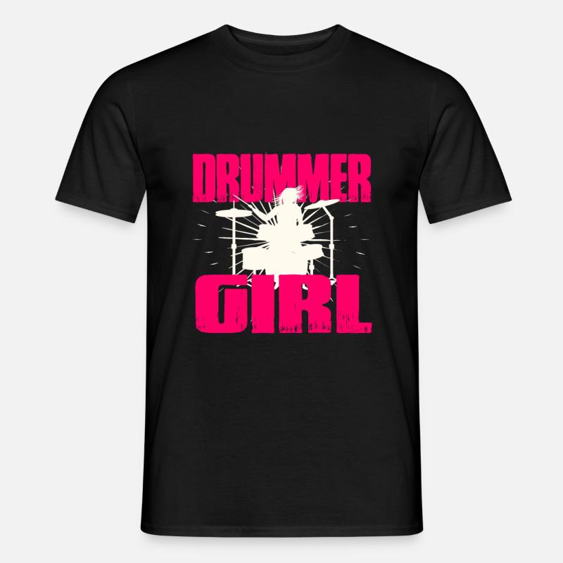 Schlagzeug Mädchen - Männer T-Shirt - Schwarz