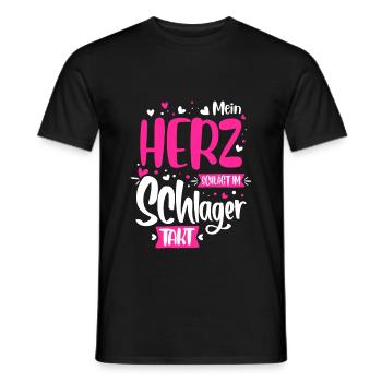 Schlager musique coeur - T-shirt homme - noir - Devant - AI Model Male 178 light (178cm)