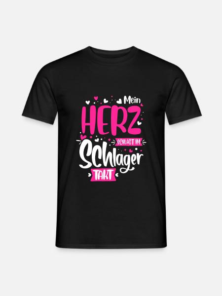 Schlager Musik Herz - T-shirt herr - svart