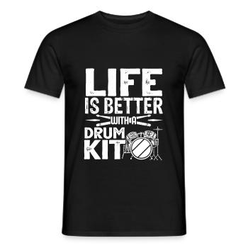 Drums - Men's T-Shirt - black - Front - AI Model Male 178 light (178cm)