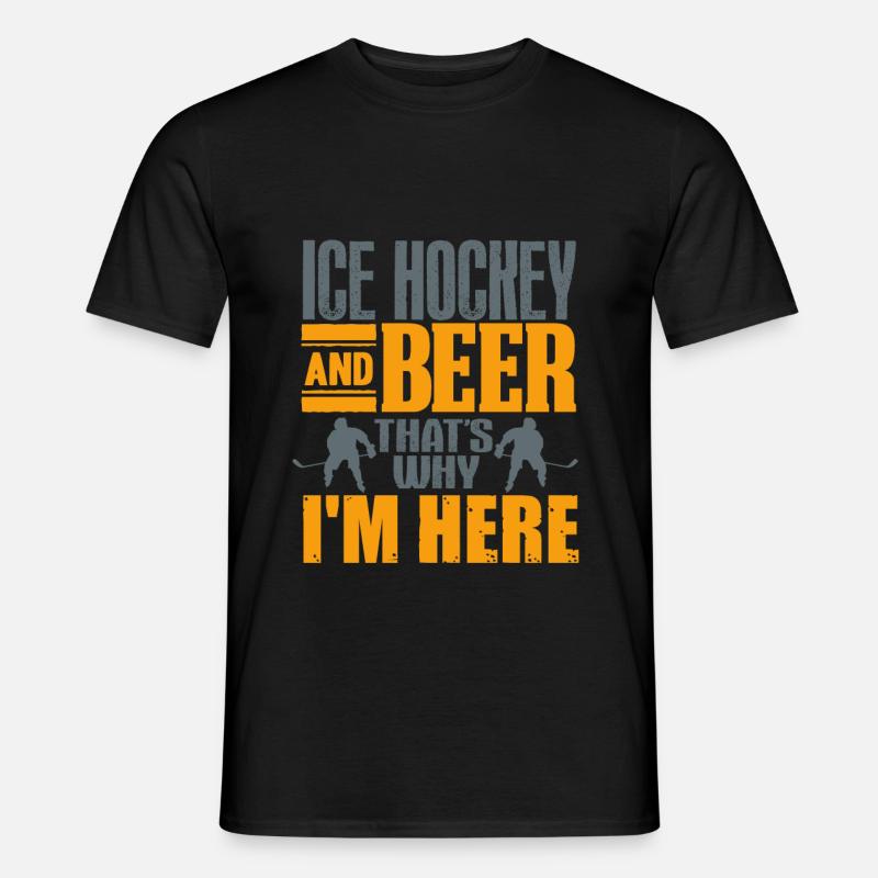Eishockey und Bier - Männer T-Shirt - Schwarz