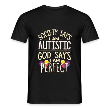 autistic - Men's T-Shirt - black - Front - AI Model Male 178 light (178cm)