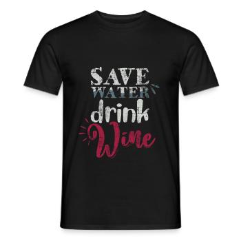 Wine Wine Connoisseur - Men's T-Shirt - black - Front - AI Model Male 178 light (178cm)