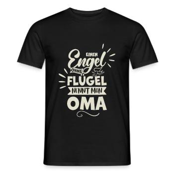 Grandma angel - Men's T-Shirt - black - Front - AI Model Male 178 light (178cm)