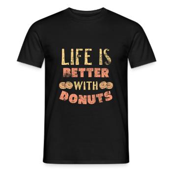 donut - Men's T-Shirt - black - Front - AI Model Male 178 light (178cm)