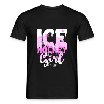 Fille de hockey sur glace - T-shirt homme - noir - Devant - AI Model Male 178 light (178cm)
