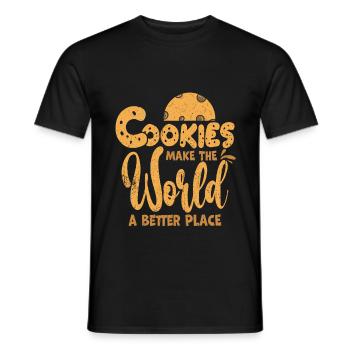 gâteau - T-shirt homme - noir - Devant - AI Model Male 178 light (178cm)