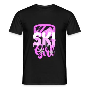 Ski girl - Men's T-Shirt - black - Front - AI Model Male 178 light (178cm)