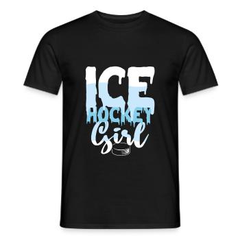 Fille de hockey sur glace - T-shirt homme - noir - Devant - AI Model Male 178 light (178cm)