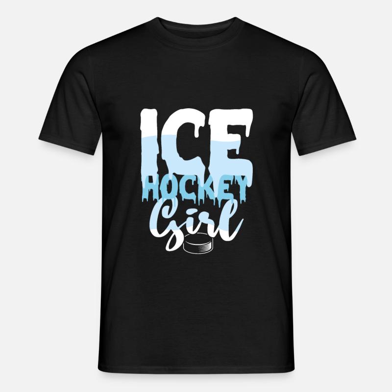 Eishockey Mädchen - Männer T-Shirt - Schwarz
