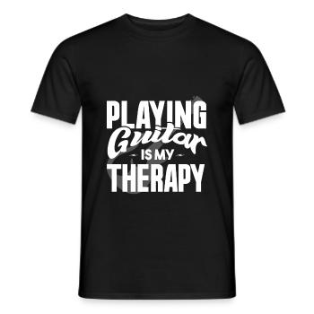 Gitarre spielen ist meine Therapie - Männer T-Shirt - Schwarz - Vorne - AI Model Male 178 light (178cm)