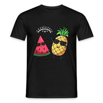Tupfen Wassermelone Ananas Kawaii Sommerfrüchte - Männer T-Shirt - Schwarz - Vorne - AI Model Male 178 light (178cm)