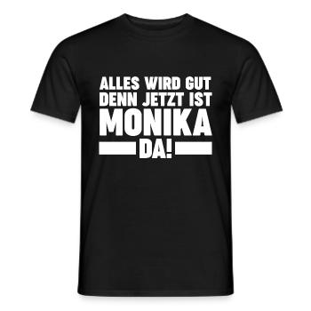 Monika - Männer T-Shirt - Schwarz - Vorne - AI Model Male 178 light (178cm)
