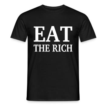 EAT THE RICH - Men's T-Shirt - black - Front - AI Model Male 178 light (178cm)