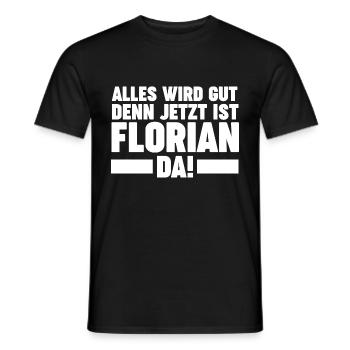 Florian - Männer T-Shirt - Schwarz - Vorne - AI Model Male 178 light (178cm)