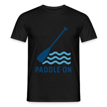 Paddle On SUP Surfing - Men's T-Shirt - black - Front - AI Model Male 178 light (178cm)
