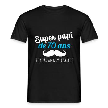 Super grandpa birthday gift 70 years man - Men's T-Shirt - black - Front - AI Model Male 178 light (178cm)