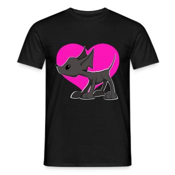 Chien mignon avec coeur en rose. Chemise, autocollants,... - T-shirt homme - noir - Devant - AI Model Male 178 light (178cm)