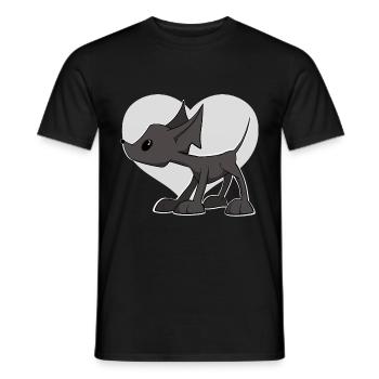 süßer Hund mit Herz. Shirt, Sticker, Hoodie ... - Männer T-Shirt - Schwarz - Vorne - AI Model Male 178 light (178cm)