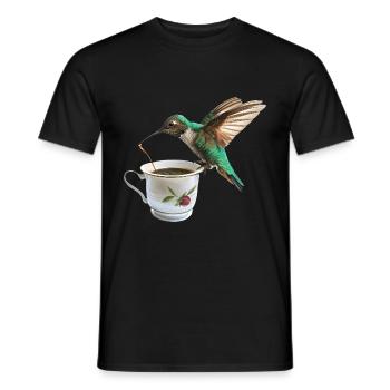 Kolibri Kaffee - Männer T-Shirt - Schwarz - Vorne - AI Model Male 178 light (178cm)