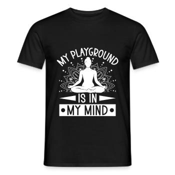 Pilates Enthusiasts Playground In My Mind Pilates - Men's T-Shirt - black - Front - AI Model Male 178 light (178cm)