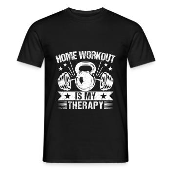 Gym Junkies Workout Is My Therapy Calisthenics - Men's T-Shirt - black - Front - AI Model Male 178 light (178cm)