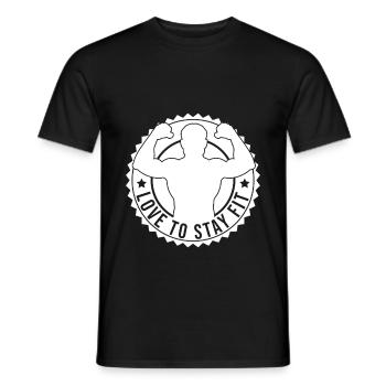 Powerlifting Bodybuilder Love To Stay Fit Gym - Men's T-Shirt - black - Front - AI Model Male 178 light (178cm)