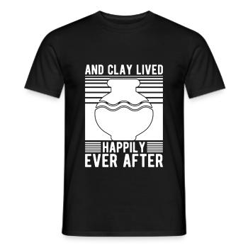 Funny Art Painter And Clay Lived Happily Ever - Männer T-Shirt - Schwarz - Vorne - AI Model Male 178 light (178cm)